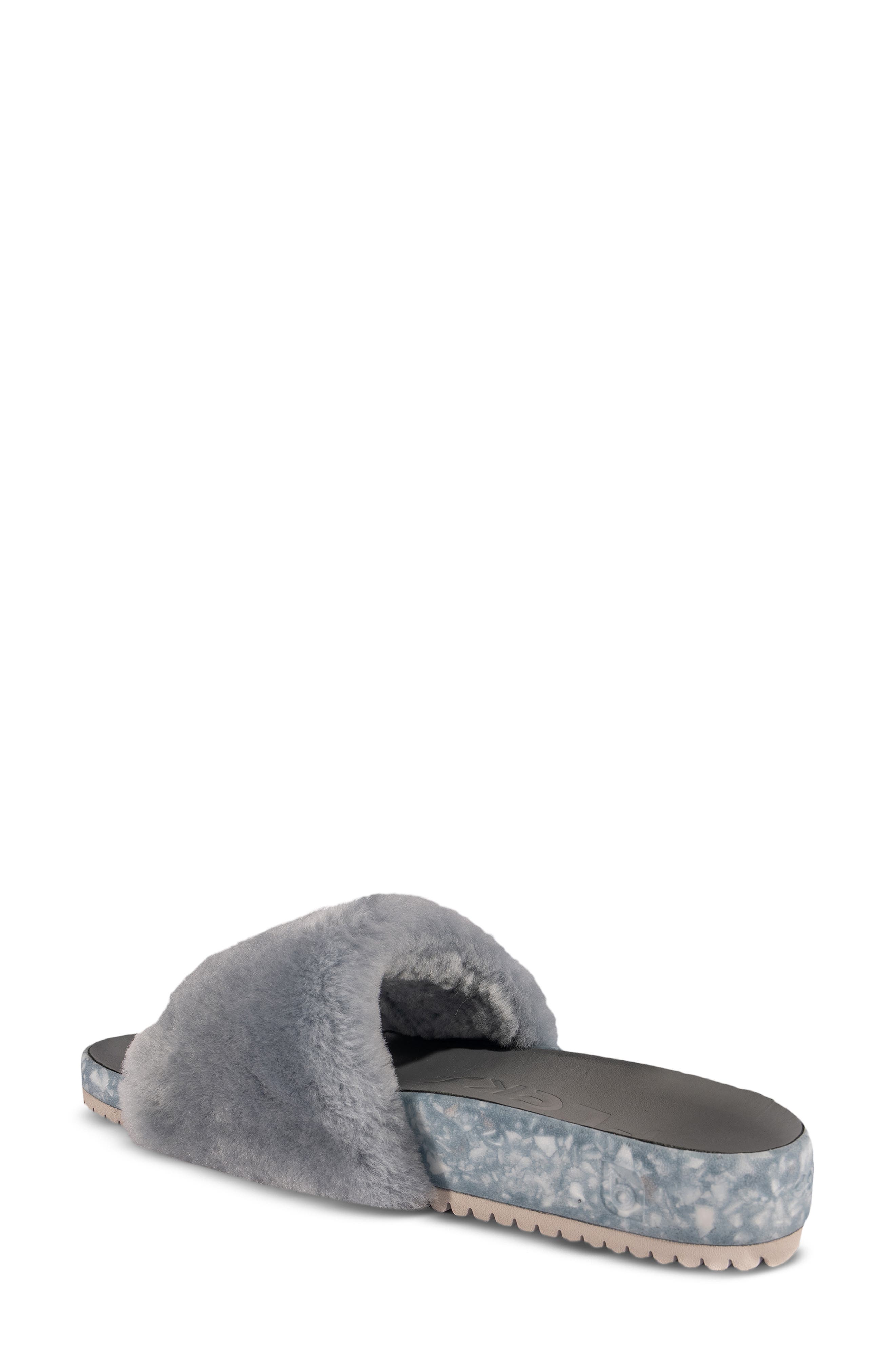 San Ysidro Genuine Shearling Slide Sandal, Alternate, color, FOG