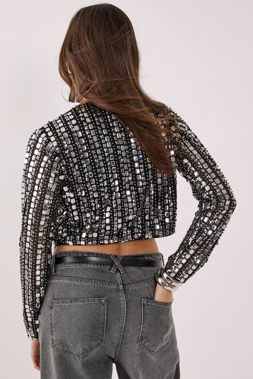 Nasty Gal Beaded Long Sleeve Jacket In Black