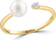 EFFY Akoya Pearl & Diamond Split Band Ring