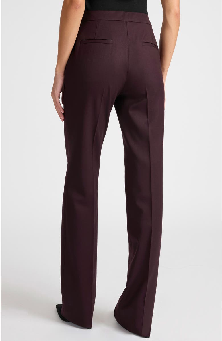 Santorelli Amara Straight Leg Pant in Virgin Wool Stretch, Alternate, color, Raisin
