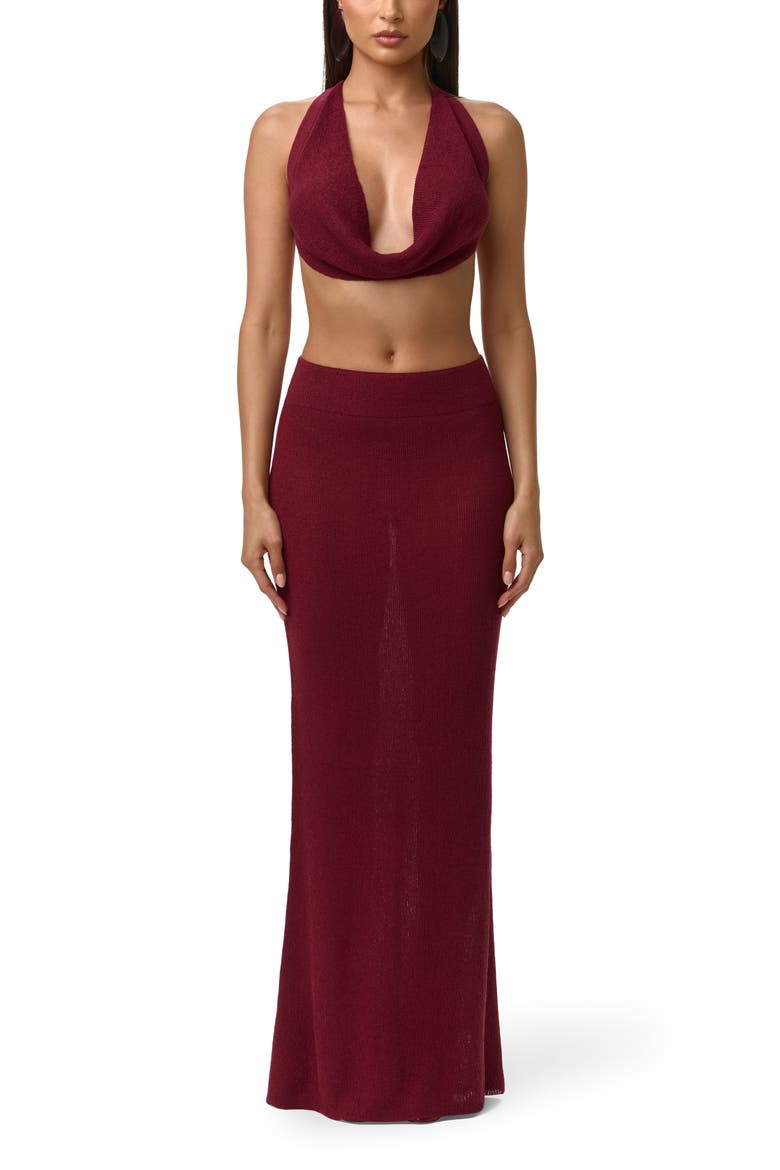 Knit Maxi Skirt, Alternate, color, SANGRIA