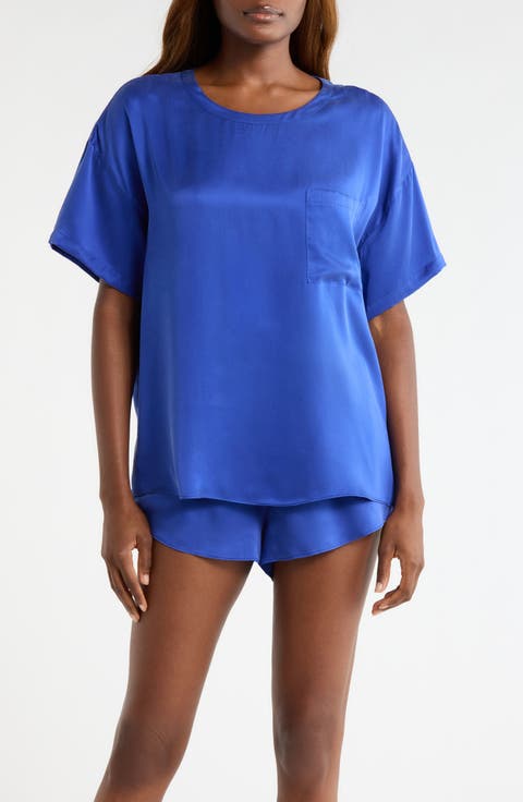 Washable Silk Tee Short Pajamas (Regular & Plus)