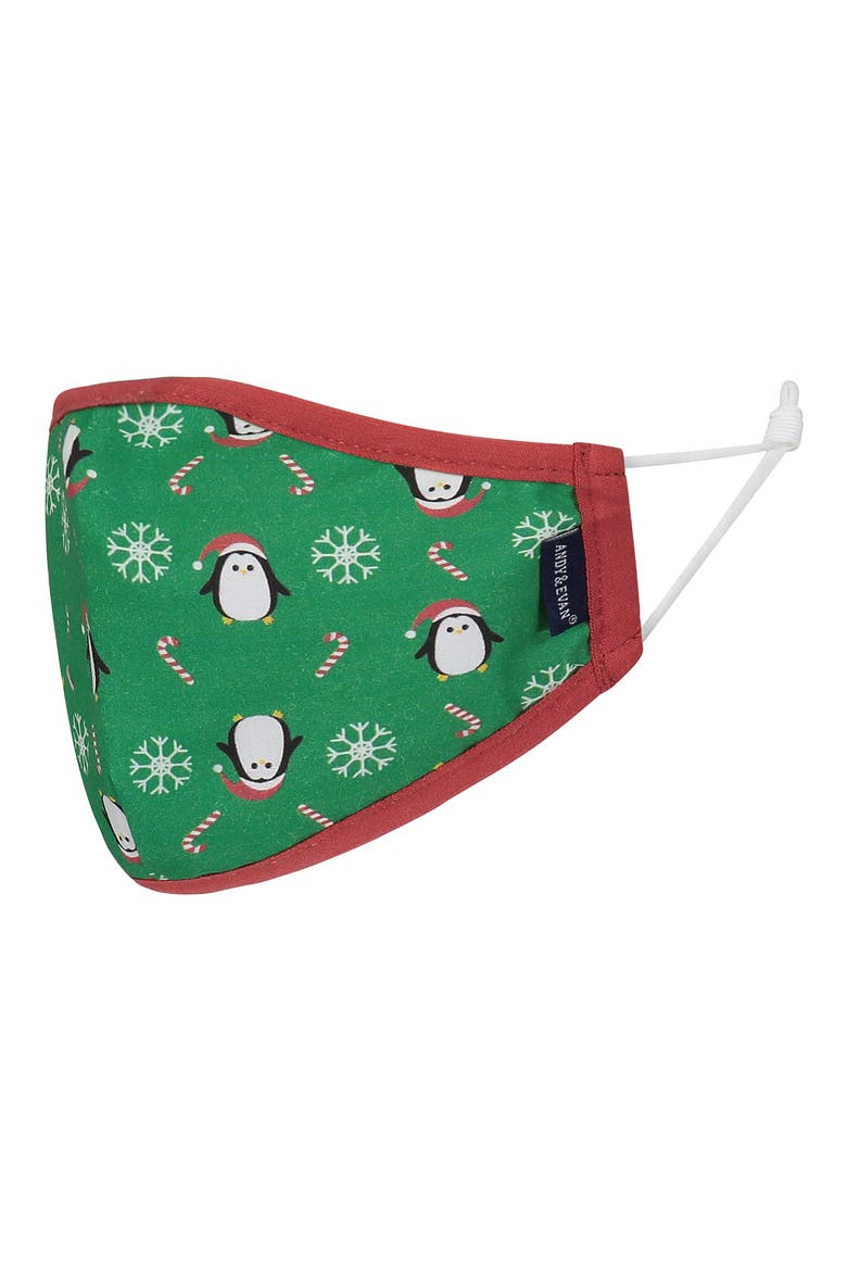 Assorted 4-Pack Kids' Face Masks, Alternate, color, GREEN PENGUIN