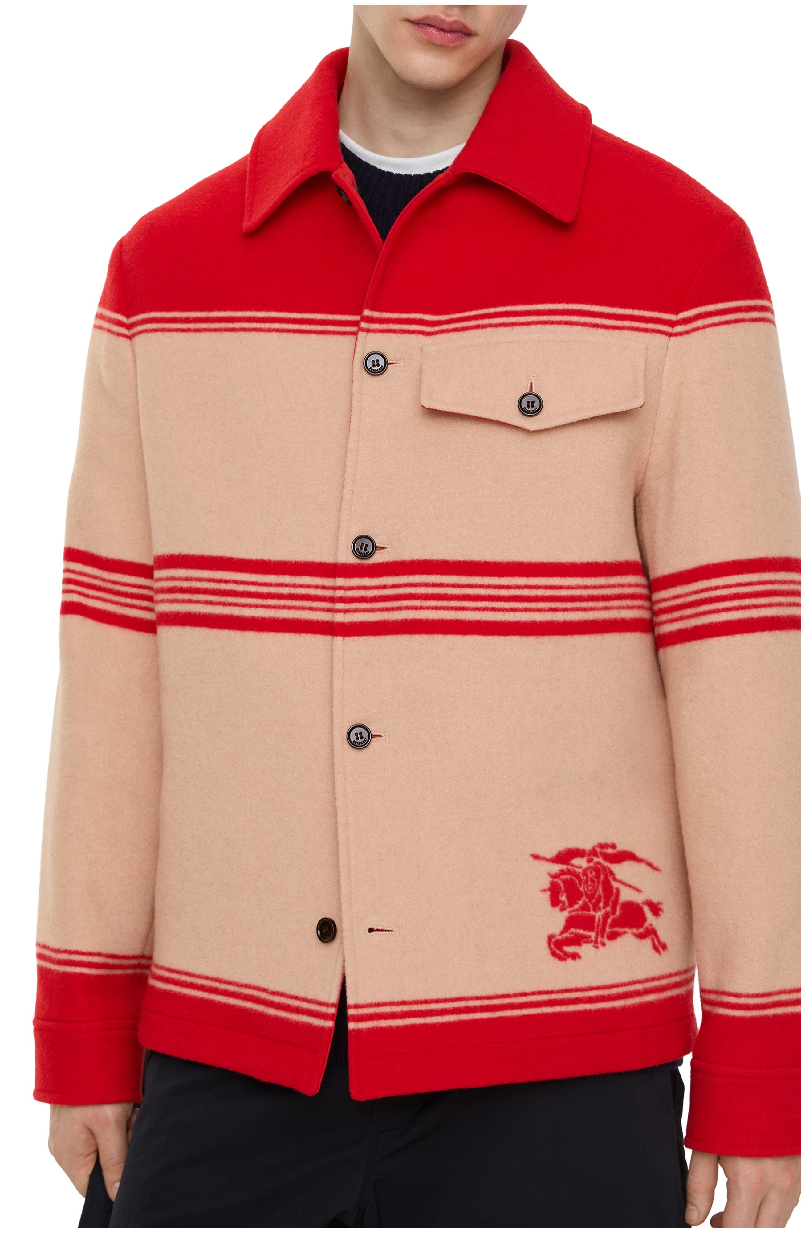 Striped Wool Nylon Jacket