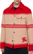 Burberry Striped Wool Nylon Jacket