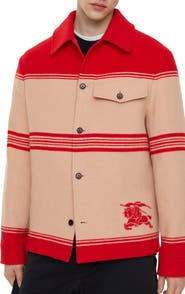 Burberry Striped Wool Nylon Jacket