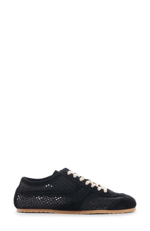 Dries Van Noten Dustin Mesh Leather Low-top Sneakers In Black