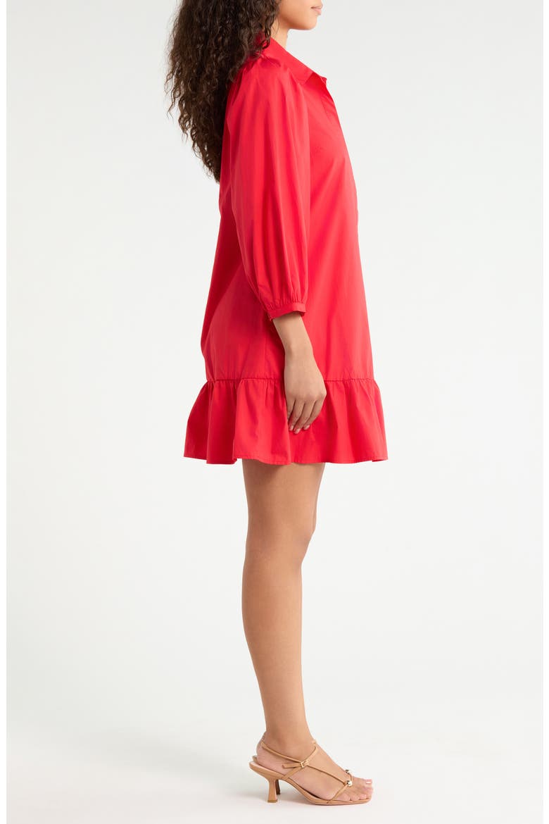 Maude Cotton Poplin Shirt Dress, Alternate, color, RED