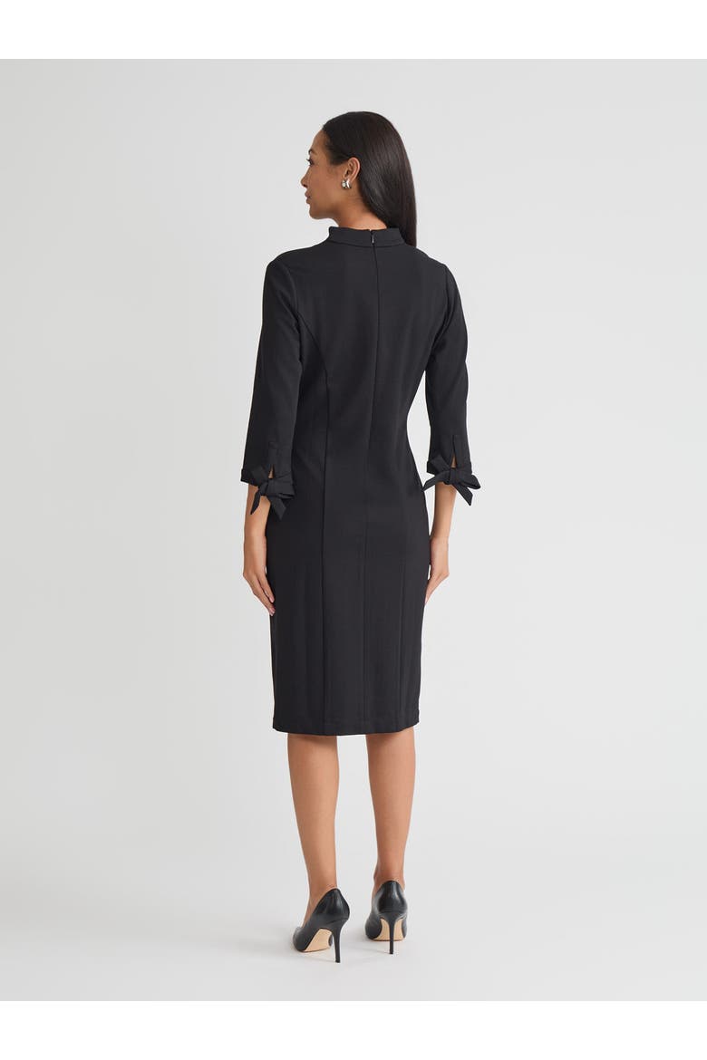 LuxeStretch Ponte Tie Sleeve Sheath Dress, Alternate, color, Black