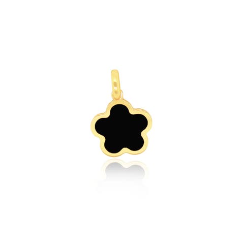 Onyx Flower Charm