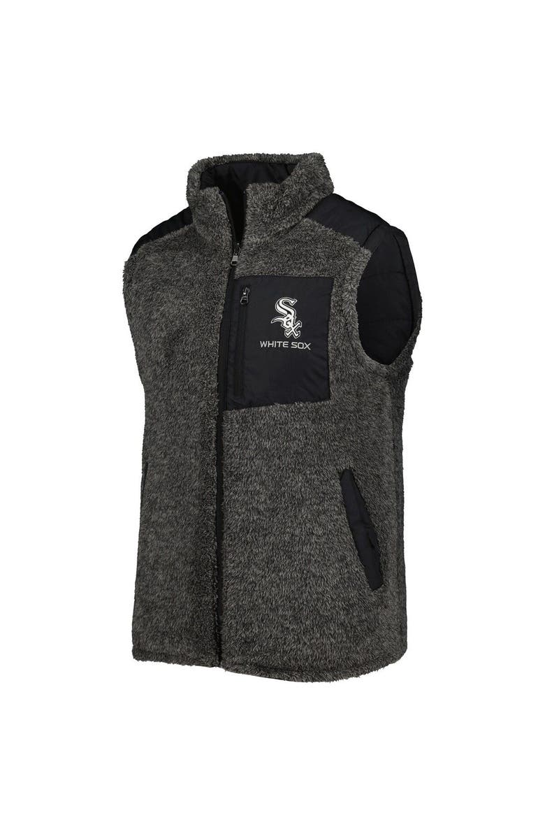 G-III SPORTS BY CARL BANKS Men's G-III Sports by Carl Banks Black/Charcoal Chicago White Sox Power Hitter Reversible Full-Zip Vest, Alternate, color, 