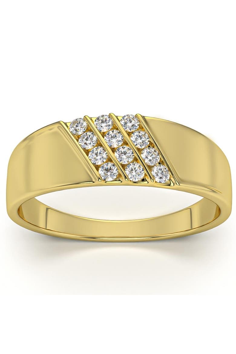 1/5Ct Multi Row Men's Diamond Polished Gold Lightweigt Ring, Main, color, 10k Yellow Gold