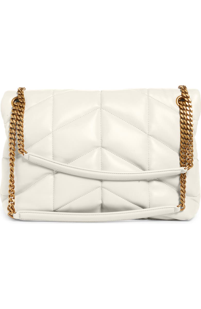 Saint Laurent Medium Loulou Puffer Quilted Leather Crossbody Bag, Alternate, color, Crema Soft