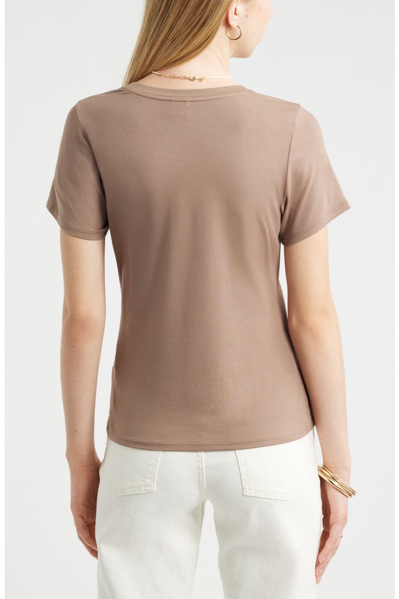 Pima Cotton Blend Crewneck T-Shirt, Alternate, color, BROWN LENTIL