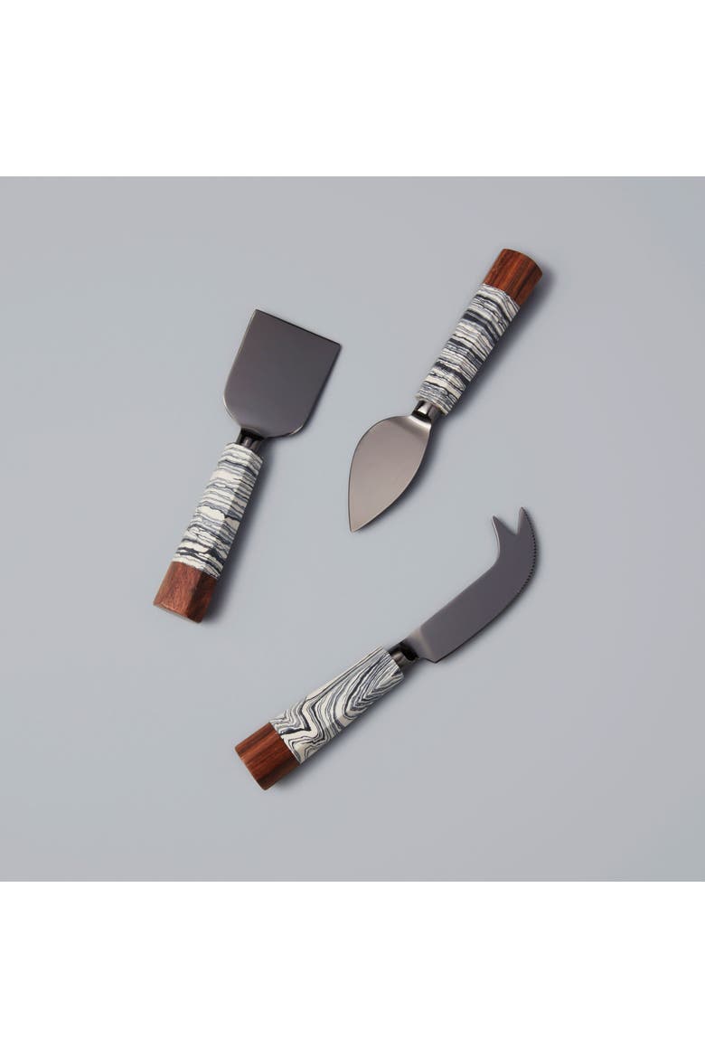 Zebra Cheese Knives - Set of 3, Alternate, color, Black