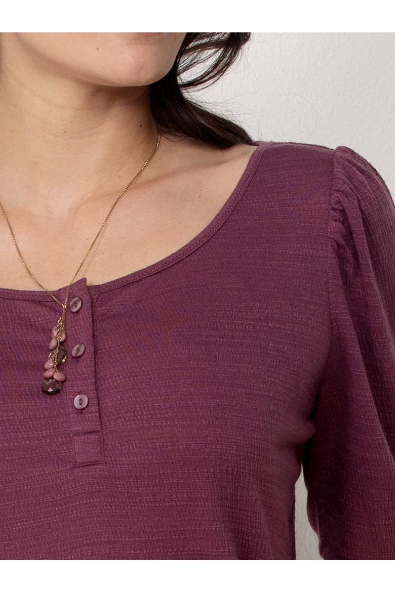 Ultra Soft Scoop Neck Henley, Alternate, color, Plum