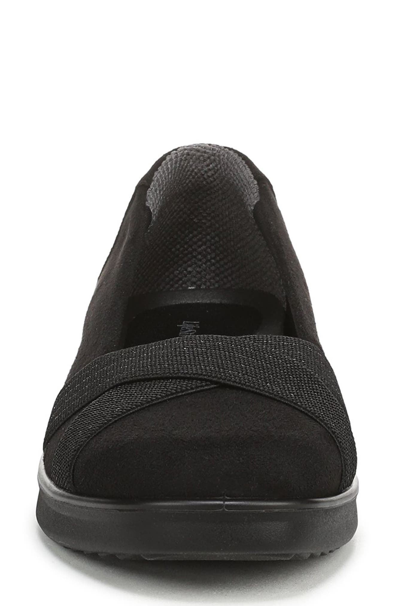 Fairleigh Square Toe Ballet Flat, Alternate, color, BLACK STRETCH FABRIC