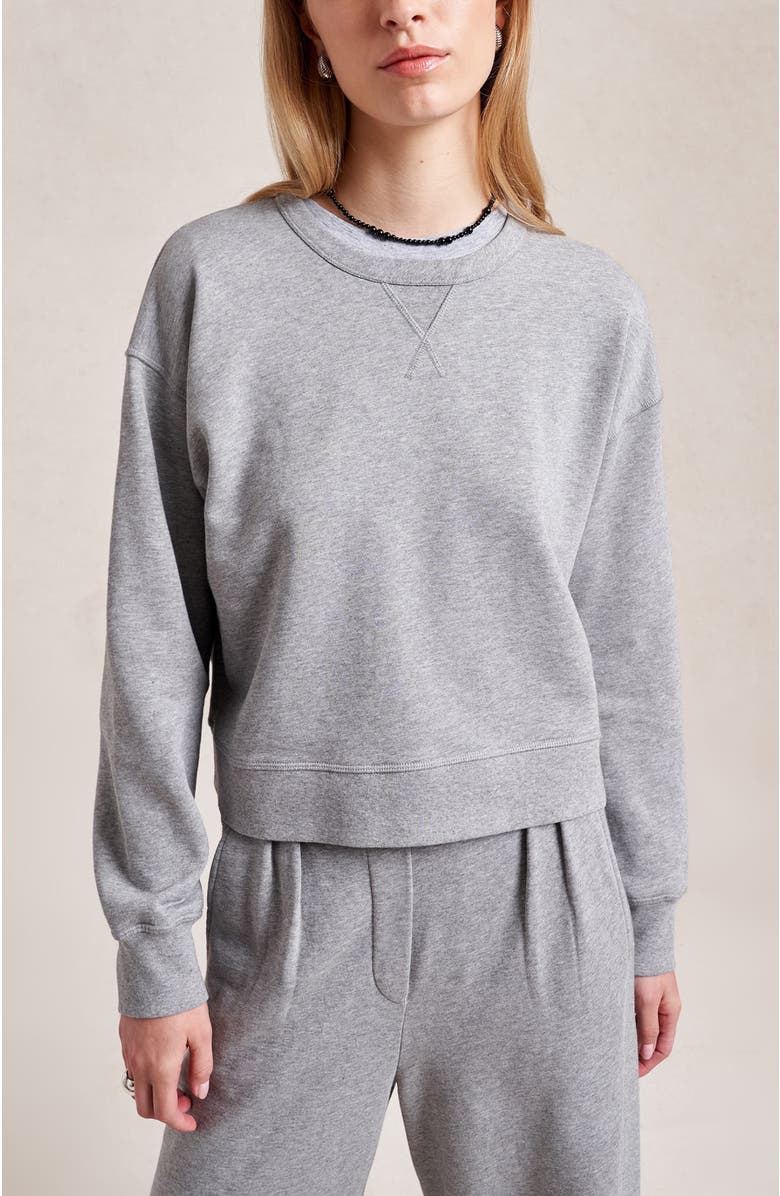 La Ligne Cropped James Sweatshirt, Main, color, Grey
