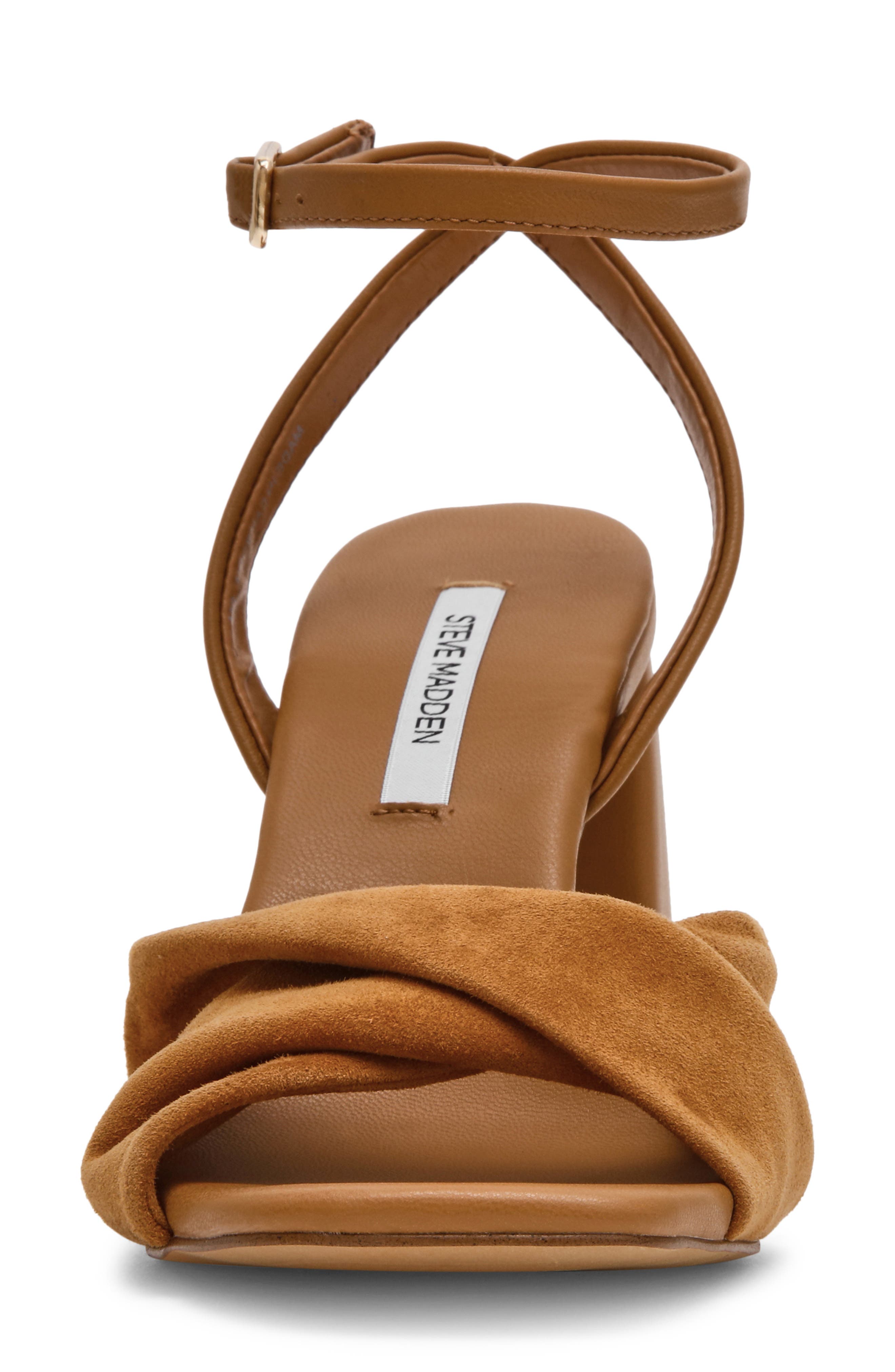Steve Madden Mandy Ankle Strap Sandal, Alternate, color, Chestnut Suede