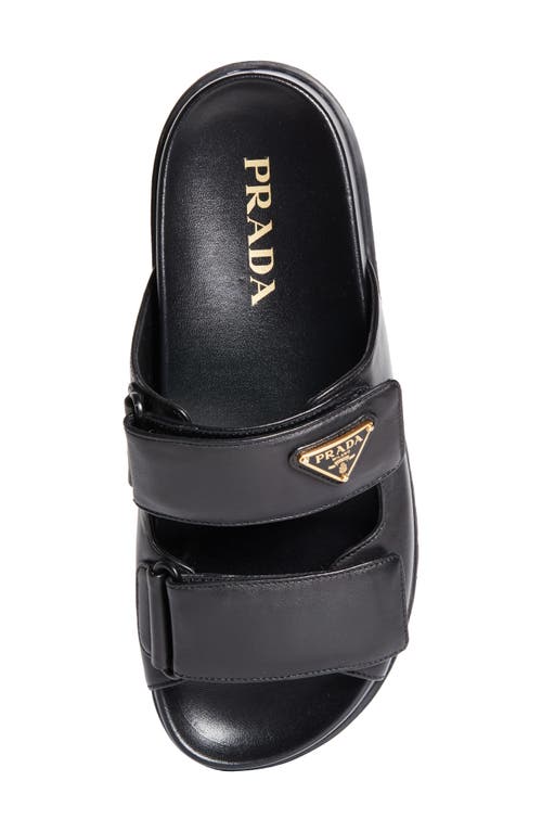 Prada Leather Double-grip Slide Sandals