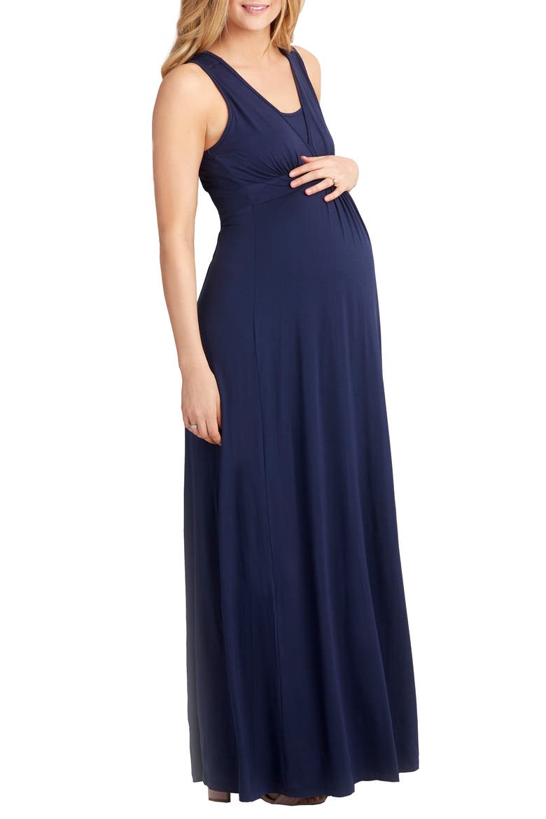 Hollis Maternity/Nursing Maxi Dress, Alternate, color, NAVY