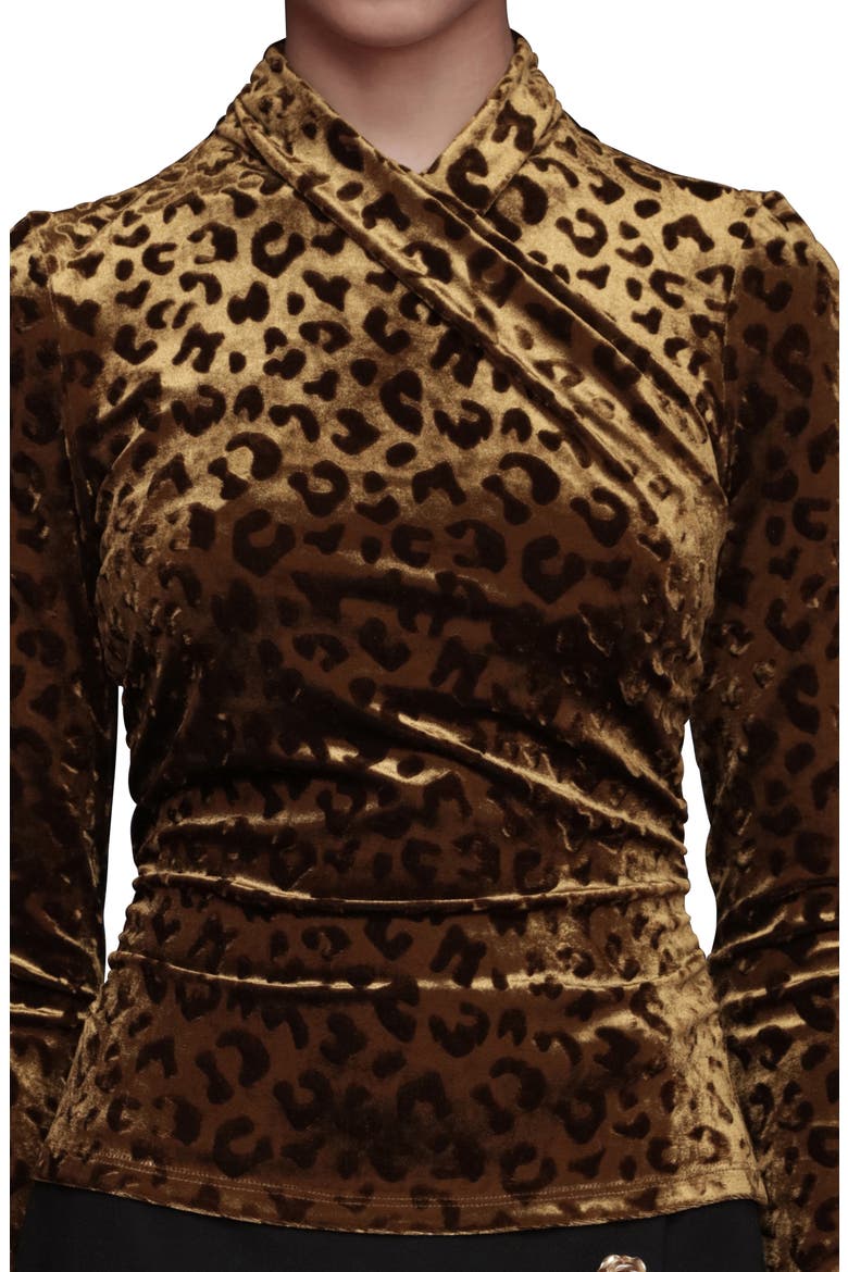 Burnout Leopard Print Surplice Top, Alternate, color, BURNOUT LEOPARD