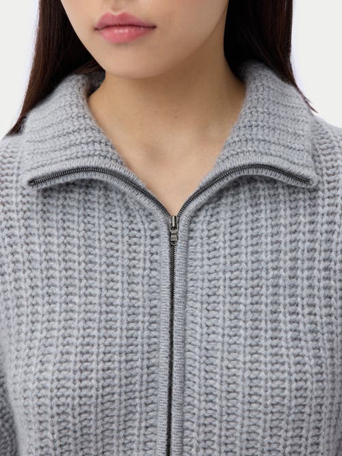Gobi Mongolian Cashmere Chunky Cashmere Cardigan With Zipper In Blue