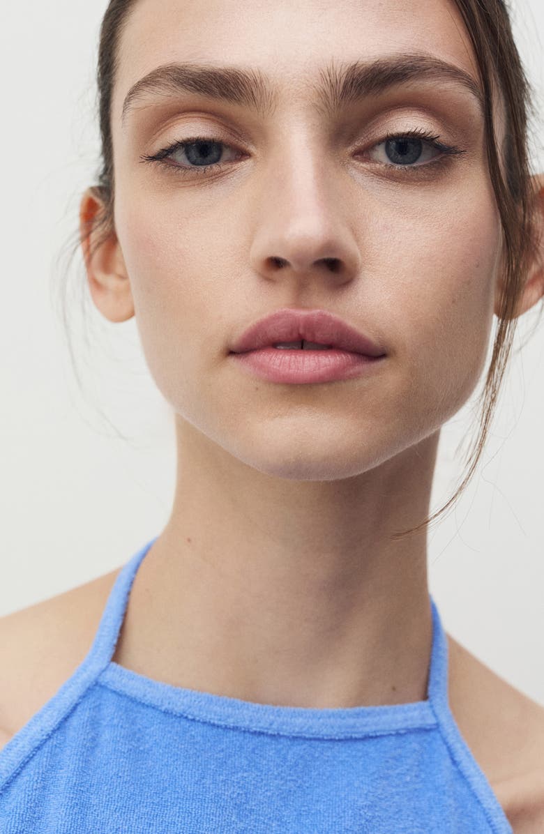 MANGO Cotton Terry Crop Halter Top, Alternate, color, 