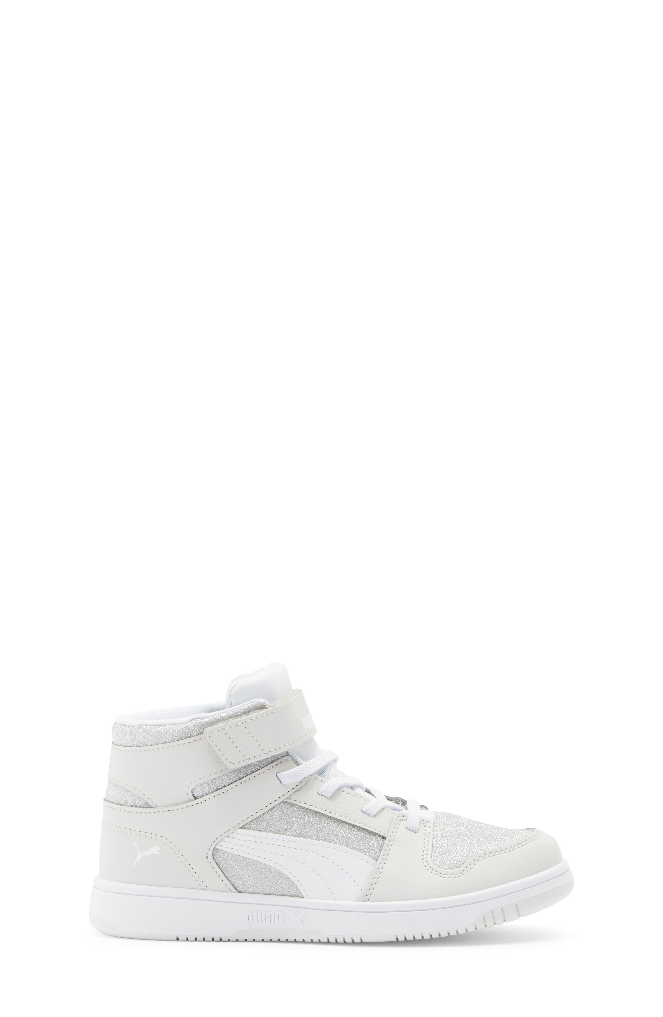 Kids' Rebound Layup Glitz Sneaker, Alternate, color, FEATHER GRAY/ WHITE/ SILVER
