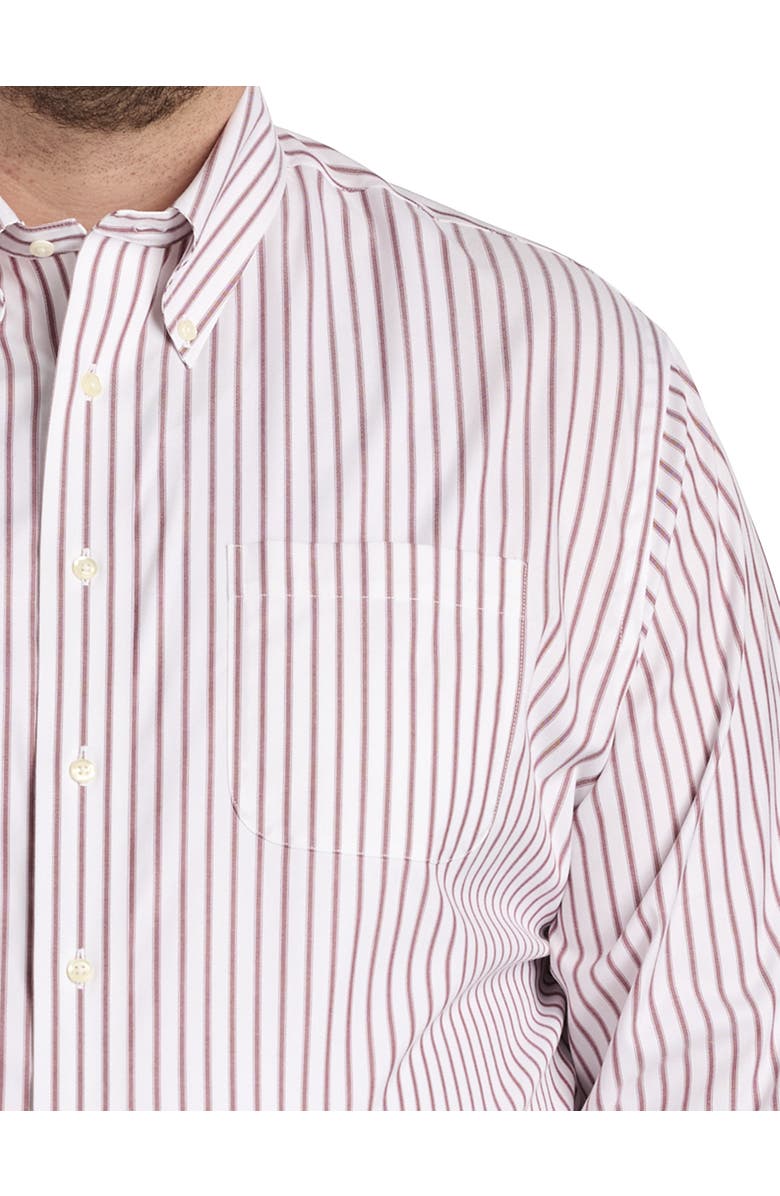 Brooks Brothers Non-Iron Striped Dress Shirt, Alternate, color, Burgundy