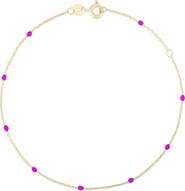 Ember Fine Jewelry <p>14K Gold Enamel Bead Anklet</p>