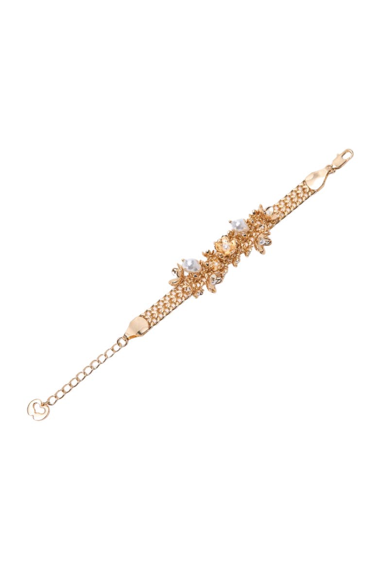 Asymmetric wide chain bracelet, Alternate, color, Gold