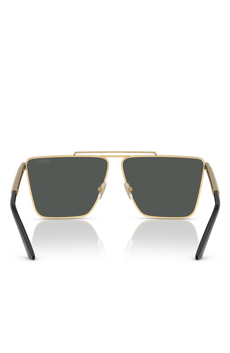 Versace 64mm Oversize Pillow Sunglasses, Alternate, color, Gold