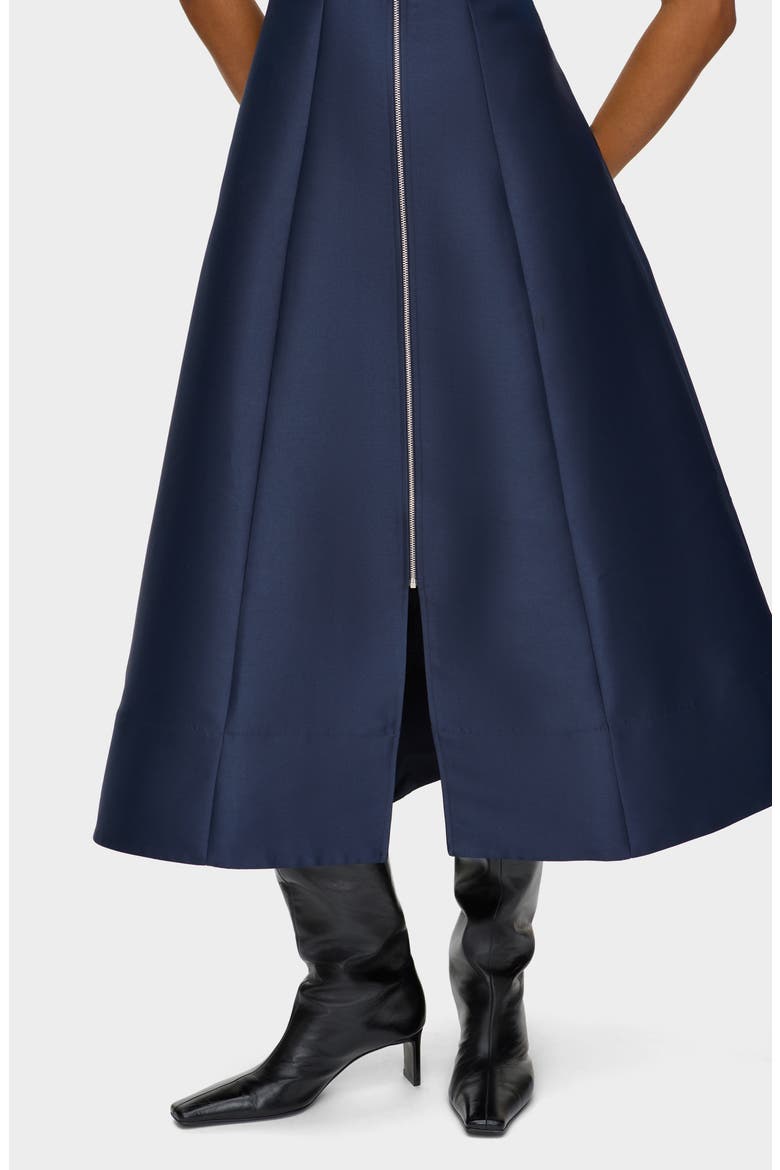 Paisley Satin Midi Dress, Alternate, color, MIDNIGHT BLUE