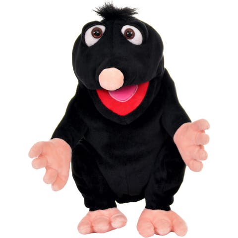 Hugo The Black Mole 12 Inch Plush Hand Puppet, Handmade Pal