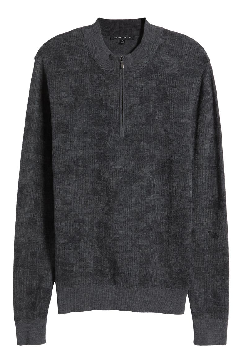 Dalup Half Zip Mock Neck Wool Sweater, Alternate, color, CHARCOAL