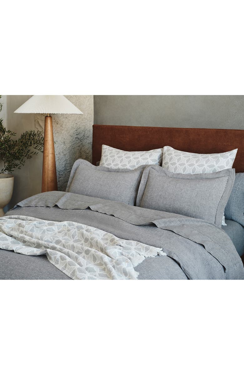 Coyuchi Relaxed Organic Linen Pillow Sham, Alternate, color, Slate Chambray