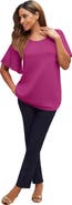 Jessica London Stretch Knit Flutter Sleeve Tunic