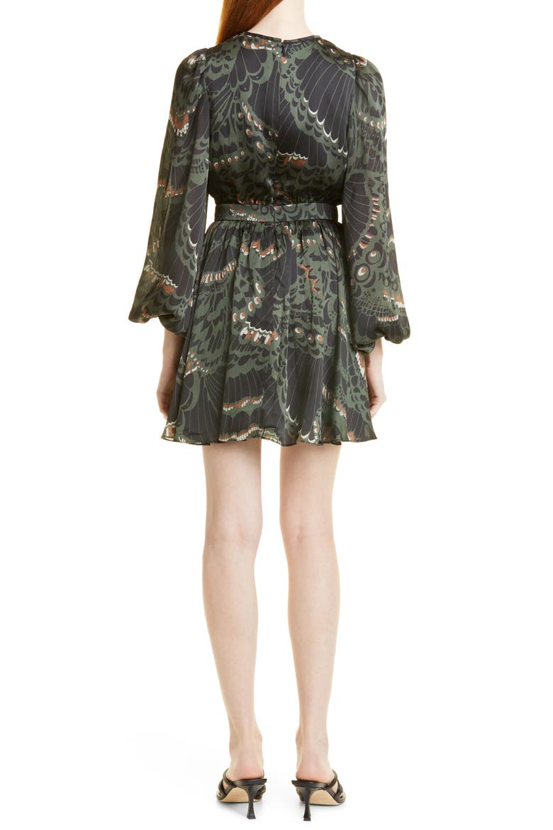 Chrissy Mix Print Long Sleeve Dress, Alternate, color, BLACK