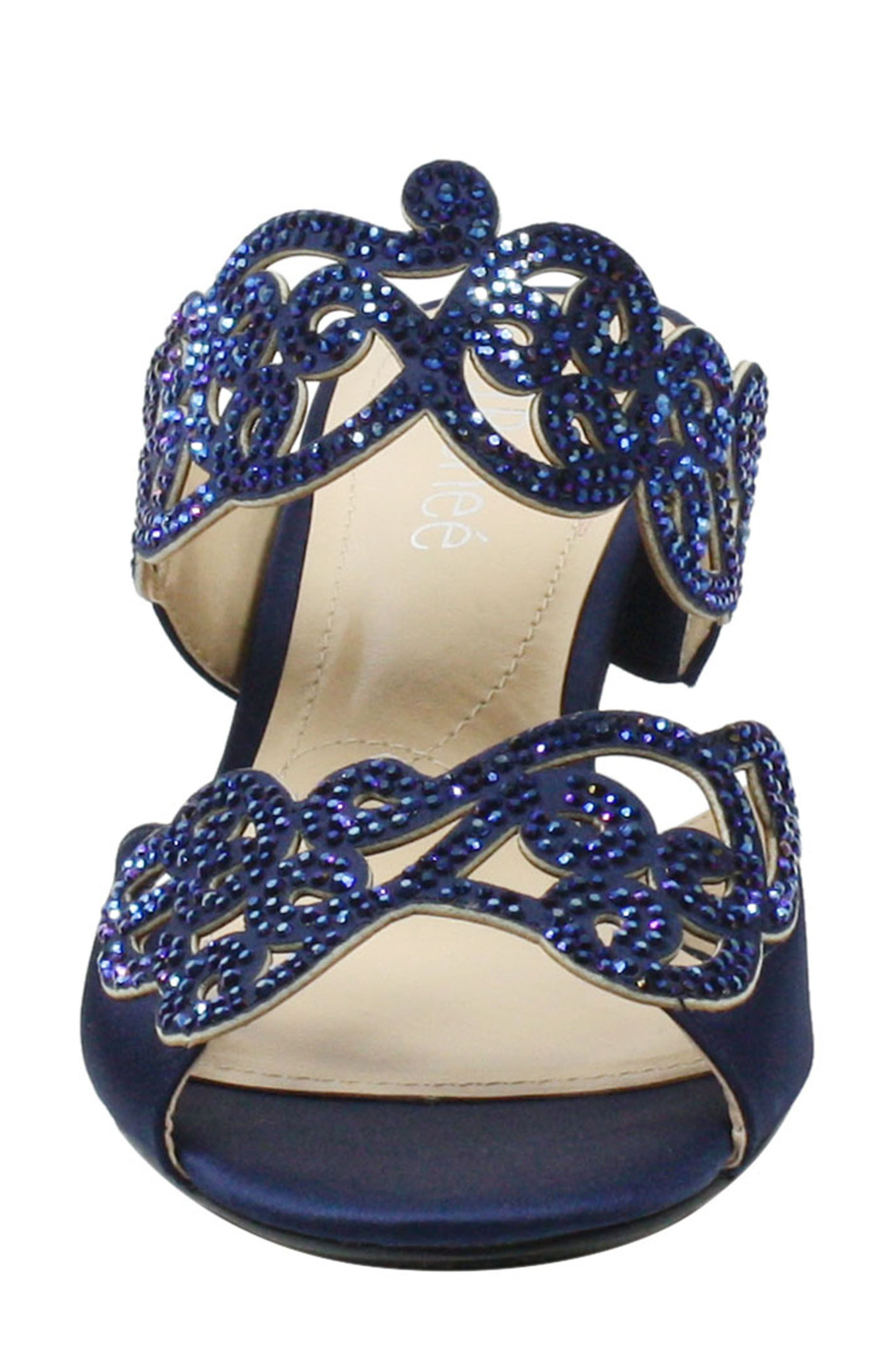 J. Reneé 'Francie' Evening Sandal, Alternate, color, Navy Fabric