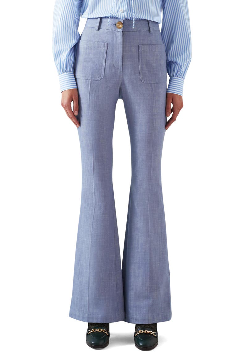 Avery Bootcut Pants, Main, color, BLUE-LIGHT BLUE