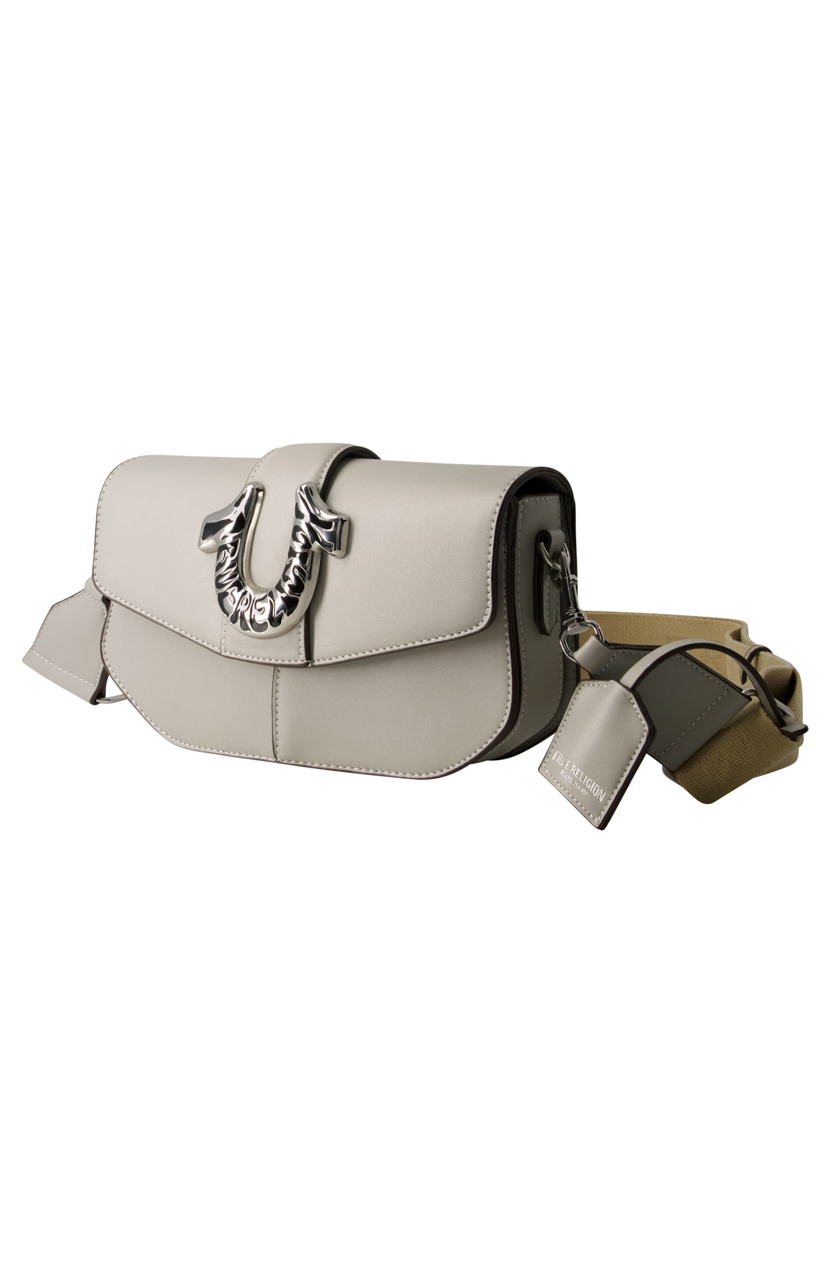 Shoulder Bag with Signature Logo Accent, Alternate, color, LIGHT GREY