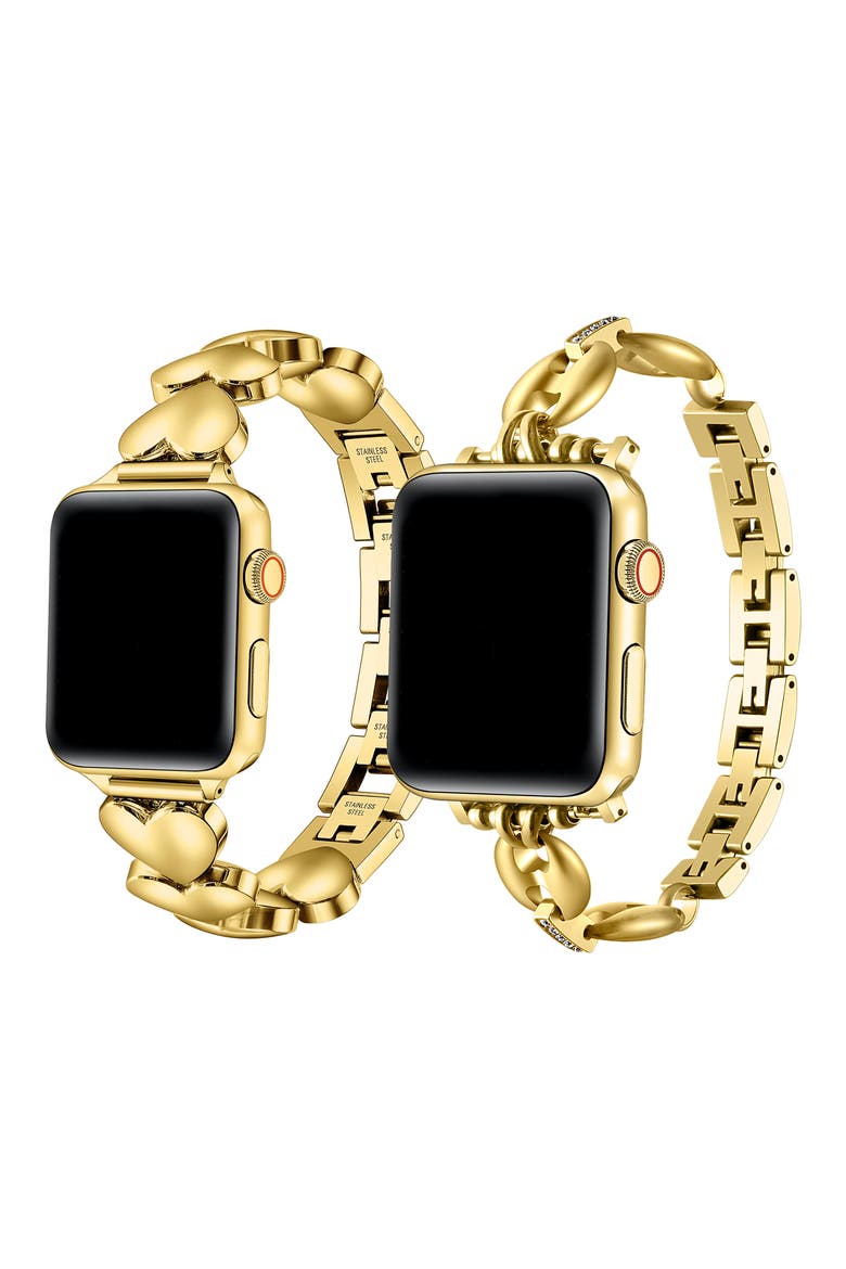 Poppy Aphrodite 2-Pack Apple Watch® Watchbands, Alternate, color, GOLD