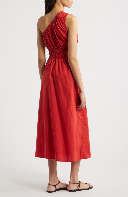 Rails Selani Asymmetric Cotton Poplin Midi Dress In Terracotta