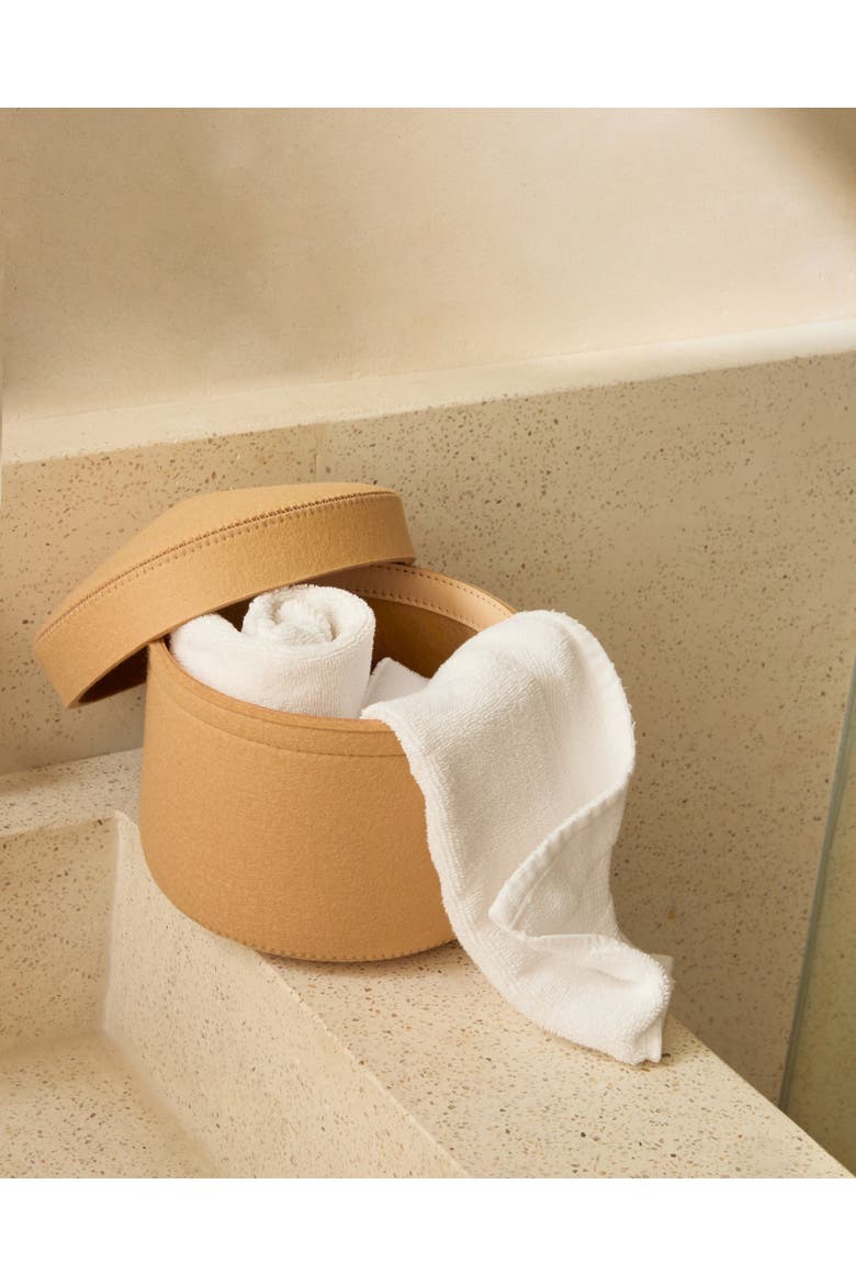 Merino Wool Small Bin w/ Lid, Alternate, color, Latte