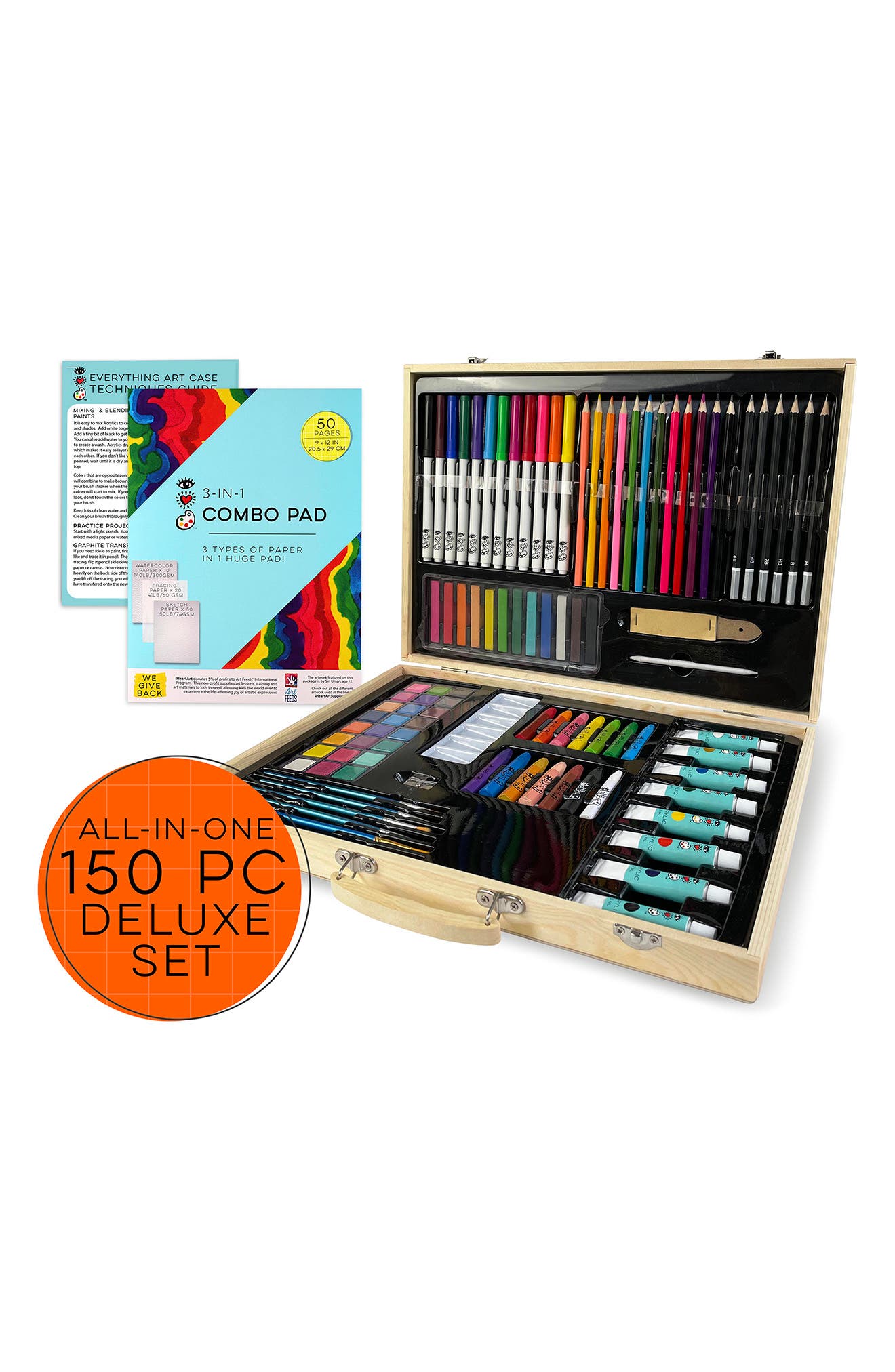 BRIGHT STRIPES Wooden Artist Case Deluxe Set in Multi at Nordstrom