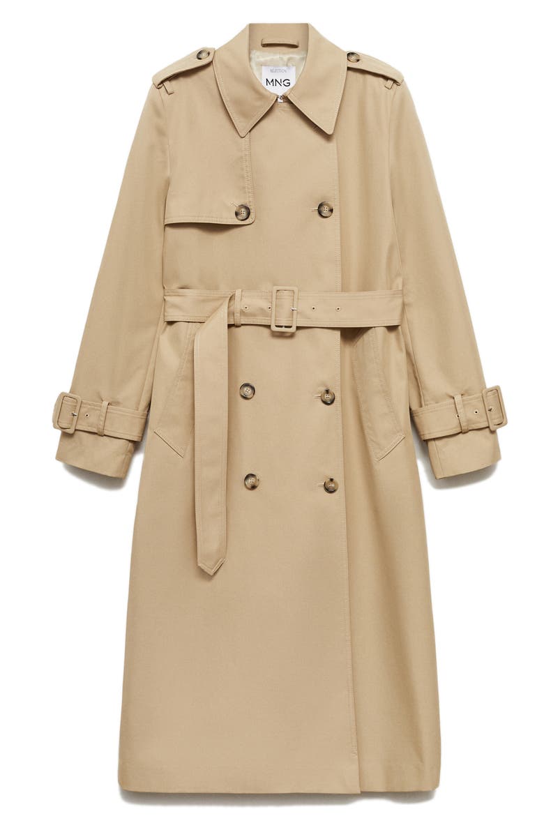 Cotton Blend Trench Coat, Main, color, MEDIUM BROWN