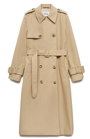 Mango Cotton Blend Trench Coat