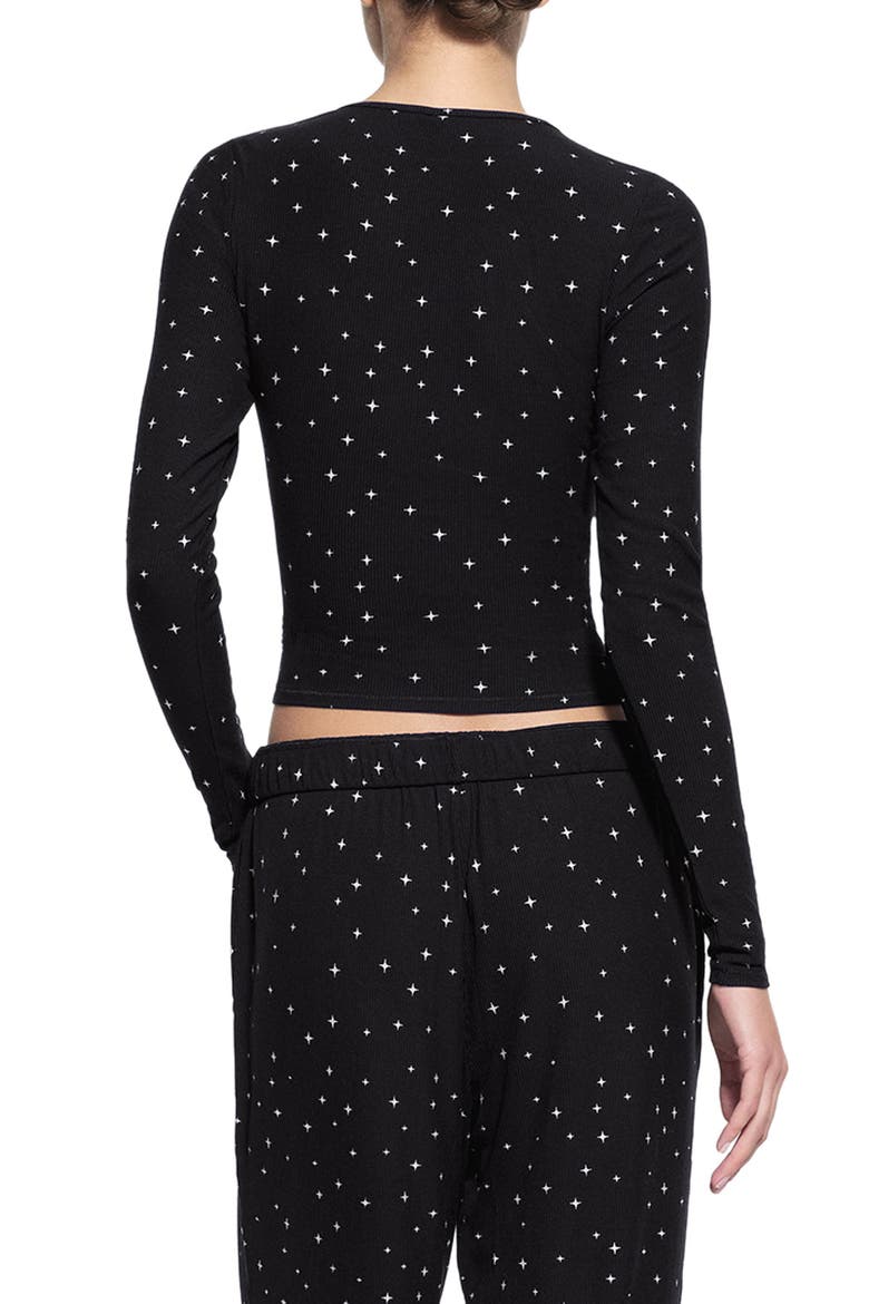 Soft Lounge Tie Front Top, Alternate, color, ONYX SPARKLE PRINT