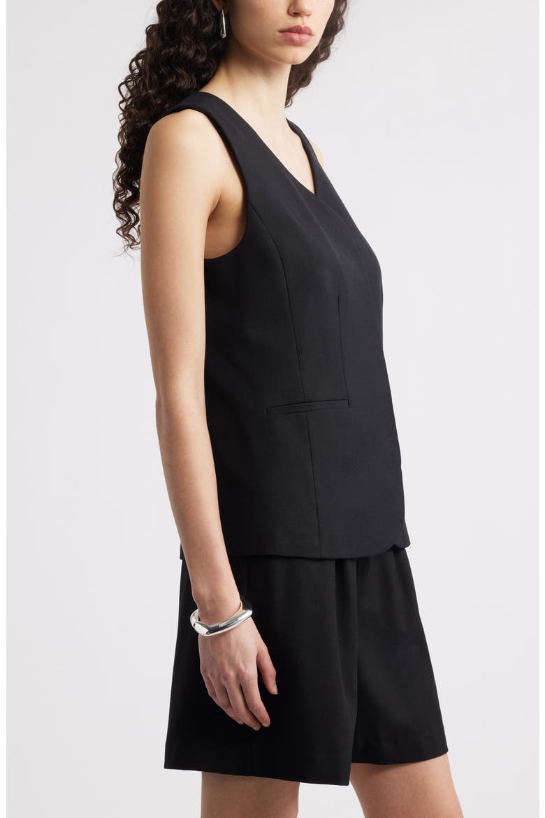Long Menswear Vest, Alternate, color, BLACK